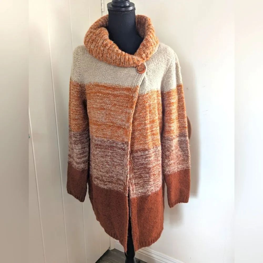 Betty Betty Made in Italy Cozycore Cabincore Lagenlook Boho Sweater Cardigan MD